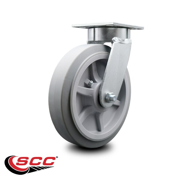 8 Inch Kingpinless Thermoplastic Rubber Wheel Swivel Top Plate Caster SCC